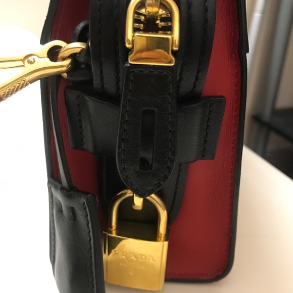 **SOLD**Prada Small Saffiano Red & black Leather - Picture 6 of 8